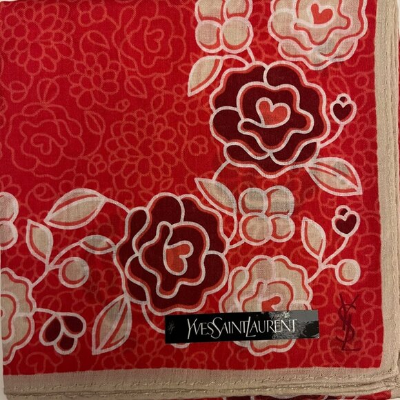 YSL Cotton Scarf  / Handkerchief - Picture 1 of 6